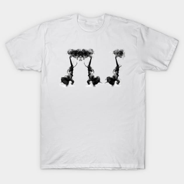 Baby elephent eating T-Shirt by HANART